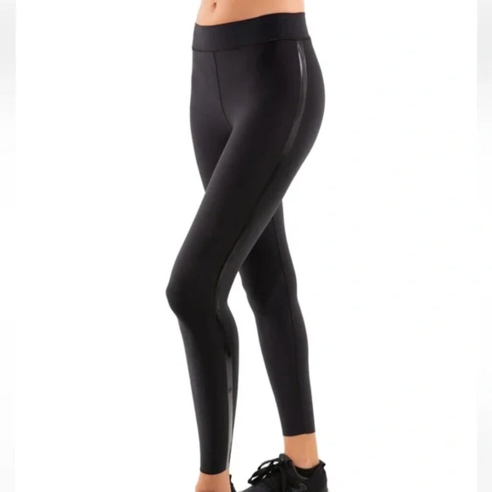 Ultracor Lux Essential Nero Patent Leather Stripe High Rise Leggings